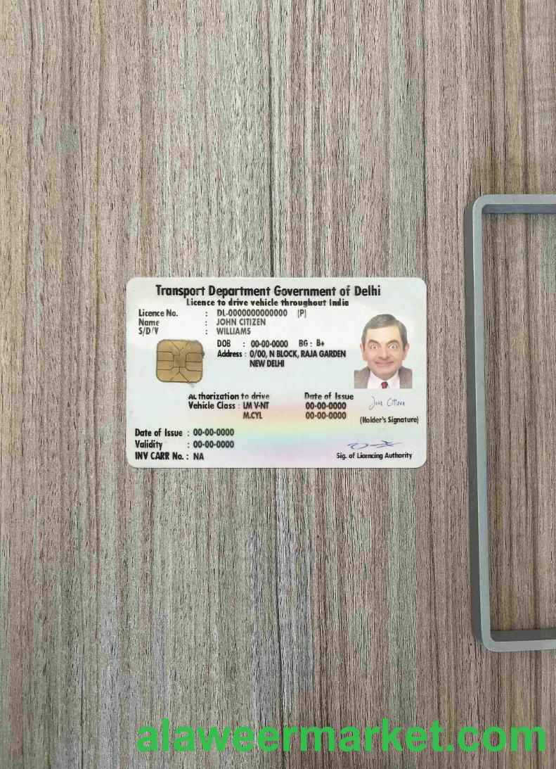 India (Delhi) driving license photolook FRONT